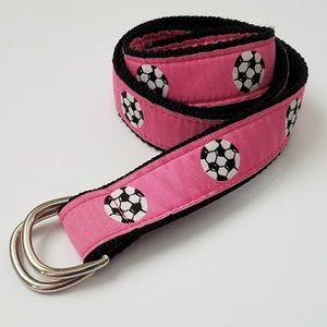 Eliza B pink soccer belt size medium ring closure